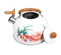 Alasum Hervidor de Agua Silbante de Acero Inoxidable Blanco Diseño Floral, Capacidad 3l, Mango Cómodo y Práctico para Cocina y Amantes del Té