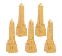 Alasum Juego de 5 Adornos de Obelisco Egipcio de Resina Dorada para Decoración de Torre Egipcia en Escritorio, Adecuado para Decoración del Hogar Juego Seguro