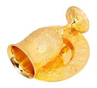 Alasum Juego de Copa Kiddush Dorada de Aleación de Zinc Reutilizable con Diseño Único para Shabat y Pésaj, Copa de Ofrenda Elegante y Funcional
