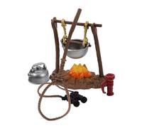 Alasum Juego de Juguetes de Camping de Simulación, Set de 5 Piezas, Miniatura de Plástico, Portátil y Duradero, Adecuado para Juego al Aire Libre y Exploración Educativa