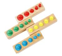 Alasum Juego de Juguetes Educativos Montessori, Cilindros de Madera de Colores, Bloques de Cognición para Pequeños, Juguetes Interactivos para Desarrollo Temprano, Apilables y Portátiles