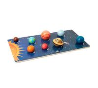 Alasum Juego de Rompecabezas de Cognición Espacial de Madera 8 Planetas, Juguetes para Combinar el Sistema Solar para Preescolares, Tablero Educativo para Desarrollar Memoria