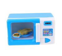 Alasum Juguete de Simulación Microondas Azul, Juguete Educativo de Electrodomésticos, Mini Microondas de Plástico 163g para Juego de Cocina y Actividades Creativas