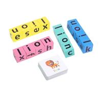 Alasum Juguete Educativo de Madera Alfabeto de Ortografía con Bloques y Tarjetas para Edad Preescolar Promueve Coordinación y Aprendizaje Divertido
