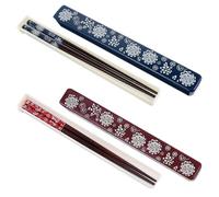 Alasum Kit de Palillos Japoneses con Estuche Plegable de Almacenamiento, Fácil de Llevar, Material de Madera y Abs, Adecuado para Picnic y Uso Diario