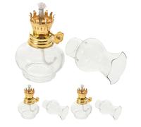 Alasum Lámparas de Aceite de Queroseno en Vidrio Transparente, 3 Piezas Mecha de Algodón sin Olor, para Uso en Interiores y Decoración, 11,5 CM Alto