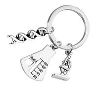 Alasum Llavero de Química Molecular en Aleación Plata, Colgante Duradero y Creativo para Adorno de Habitación o Bolso, Obsequio Adecuado para Profesores de Biología