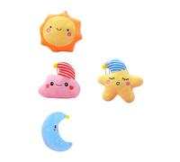 Alasum Llaveros de Peluche 4 Piezas Colgantes de Sol Luna Estrella y Nube Suaves y Decorativos para Manualidades DIY Adornos Colgantes para Bolso y Juguetes Infantiles