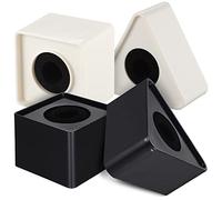 Alasum Logo de Micrófono de Entrevista Unidades Cubo de Abs Negro y Estación de Bandera Triangular Negro y para Grabación de Video