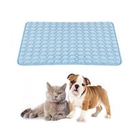 Alasum Manta Autoenfriante para Perros y Gatos Azul 63x50 Cm, Almohadilla Refrescante Transpirable de Seda de Hielo para Verano, Cama Refrigerante para Mascotas Uso Interior, Exterior