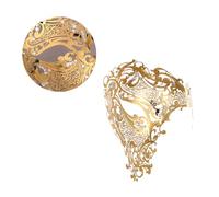 Alasum Máscara Veneciana Dorada de Metal Diseño Hueco Elegante y Cómoda para Halloween y Actuaciones de Mascarada