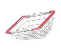 Alasum Mini Cesta de Maquillaje Portátil de Metal para Juguete Asa de Alambre Cesta de Compra Pequeña para Almacenamiento y Simulación de Cocina