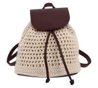 Alasum Mochila Rafia Mujer Diseño Multifuncional y Gran Capacidad, Mochila Tejida Boho de Poliéster Pu Adecuado para Salidas Casuales y Playa