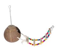 Alasum Nido para Loro de Cáscara de Natural con Escalera Casita Colgante para Pájaros y Pequeños Mamíferos Cama Resistente y Decorativa para Jardín y Jaula