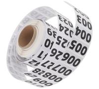 Alasum Pegatinas Adhesivas Numeradas Autoadhesivas para Inventario, Rollo de 1000 Etiquetas Redondas Negras Adhesivo Sensible al Calor para Organizar y Clasificar
