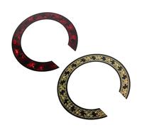 Alasum Pegatinas Decorativas Autoadhesivas para Roseta de Guitarra Acústica y Ukelele, Diseño Floral 3d en Color Dorado y Rojo, 2 Unidades para Orificio de Sonido, Accesorio Versátil