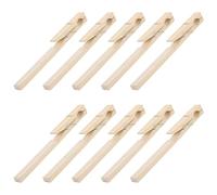 Alasum Pinzas para Tubos de Ensayo 10 Piezas de Bambú Mango Largo, Accesorio para Laboratorio y Manipulación de Probetas en Prácticas Experimentales