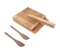Alasum Prensador de masa para empanadillas con cuchillas dobles, herramienta de madera marrón para moldear dumplings, ideal para uso doméstico y repostería, set completo