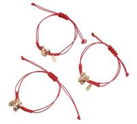 Alasum Pulsera de Hilo Rojo para Mujer Diseño de Buey Estilo Chino, Cuerda Tejida a Mano, Amuleto de Buena Suerte, Pack de 3 Piezas para Obsequio Especial Estilo Varios estilos