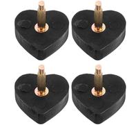 Alasum Puntas para Tacones Altos en Forma de Corazón Negro, Resistentes y Útiles Núcleo Grueso y Fino de Pvc para Reparación de Zapatos de Mujer, 2 Pares