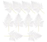 Alasum Ramo de Helechos Blancos Eternos para Decoración del Hogar, 10 Piezas, Hojas Que No Se Marchitan, Adecuado para Jarrones y Ambiente Farmhouse