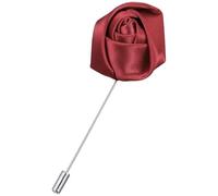 Alasum Ramo De Rosa Para Hombre: Broche De Solapa Hecho A Mano Para Trajes Y Bodas | Pétalos De Seda Color Vino Tinto Y Pasador De Corbata Seguro