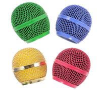 Alasum Rejillas De Repuesto Para Micrófono, 4 Piezas Metálicas De Colores (dorado, Rosa, Verde, Azul Claro) Malla Antiviento, Compatibles Para Reemplazo y Protección En Actuaciones y Grabaciones