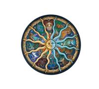 Alasum Rompecabezas Redondo de Papel Zodiacal para Adultos y Adolescentes, 500 Piezas Educativas, Juego de Mesa Divertido y Desafío Familiar