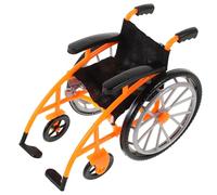 Alasum Silla de Ruedas Plegable para Casa de Muñecas, Juguete Miniatura de Plástico Muletas, Modelo Realista Naranja, Accesorio Ligero para Juego de Muñecas y Simulación Educativa