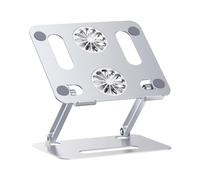 Alasum Soporte Ventilado Doble Ventilador y Gran Volumen de Aire Ajustable de Aleación de Aluminio Enfriador de Aire Decoracion Verano para Portátil para Computadora Portátil