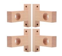 Alasum Soportes de Madera para Barras de Cortina, 4 Piezas, Soporte Estable y Resistente, Diseño Simple y Forma Redonda para Uso en Ventanas y Baños