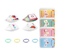 Alasum Tarjetas Didácticas para 4 Piezas Letras Números Animales Frutas y Colores Material Seguro sin Rebabas Ligeras y Portátiles para Educación Temprana Español E Inglés