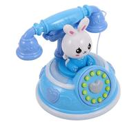 Alasum Teléfono de Juguete de Imitación para Pequeños, Teléfono de Disco LED Retro Azul, Multi Modos de Juego Interactivo para Desarrollo de Habilidades y Juegos de rol, Juguete