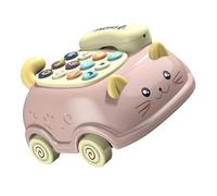 Alasum Teléfono de Juguete Infantil Musical de Imitación Rojo sin Batería, Juguete Educativo para Pequeños, Desarrollo de Habilidades Lingüísticas y Coordinación Manual