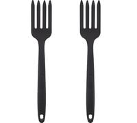 Alasum Tenedores Grandes de Silicona para Cocinar Fideos y Espaguetis, 2 Piezas, Color Negro, Utensilios Resistentes al Desgaste para Cocina, Aptos para Ensaladas y Fideos Fritos,