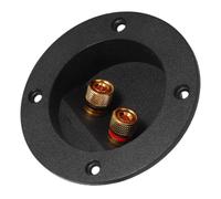 Alasum Terminal de Caja de Altavoz, Caja de Altavoz Redonda, Cobre y Plástico, Orificio de 62mm, Conexión por Presión, Dorado, para Altavoces Redondos, Sistemas de Cine en Casa