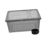Alasum Terrario Negro Grande de Plástico PP con Cuenco de Agua Integrado para Geckos y Leopard Geckos, Hábitat Espacioso Adecuado para Reptiles y Cría Segura