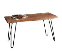 Alaterre Furniture Live Edge - Banco de Madera Maciza con Patas de Horquilla de Metal, Banco de Entrada Moderno Industrial de 36 Pulgadas con diseño Minimalista, Muebles para Entrada, Comedor, Cocina