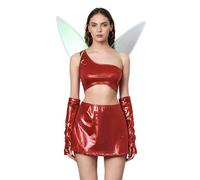 Alaurbeauty Disfraz de Winx Club Para Mujer - Flora, Stella, Musa, Layla, Aisha - Para Película, Serie, Fiestas, Carnaval, Halloween (Rojo, S)