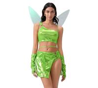 Alaurbeauty Disfraz de Winx Club para Mujer - Flora, Stella, Musa, Layla, Aisha - Película y Serie, Fiestas, Carnaval, Halloween (Verde, M)