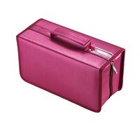 ALAVISXF - Funda para CD y DVD (nailon, 160 capacidades, con cremallera protectora, portátil, para viajes en coche, color rojo)