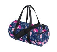 ALAZA Bolsa de viaje para mujer y hombre, para viajes, deportes, camping, yoga, natación, mono, pequeña, redonda, plegable, con correa para el hombro y asa superior, Flamingo A18803, talla única