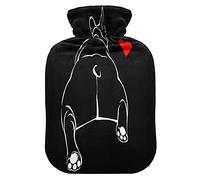 ALAZA Botella de agua caliente con cubierta de 1 litro transparente para perros Bulldog Puppy Heart Love Hot Water Bottle