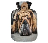 ALAZA Botella de agua caliente para perro Bulldog Inglés con cubierta 1L bolsa de agua caliente transparente para pies