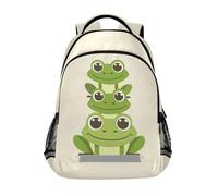 ALAZA Mochila para laptop con correa para el pecho, mochila escolar Wolf Moon, bolsa de viaje para senderismo, para niños, niñas, adolescentes y adultos, mochila, Frog I7770, One Size, Mochilas