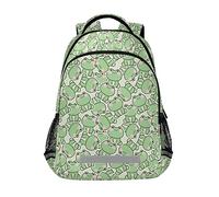 ALAZA Mochila para laptop con correa para el pecho, mochila escolar Wolf Moon, bolsa de viaje para senderismo, para niños, niñas, adolescentes y adultos, mochila, Frog 004, One Size, Mochilas rucksack