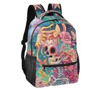 ALAZA Mochila para niños, mochila escolar con diseño de araña roja en una telaraña, mochila de gran capacidad para estudiantes, mochila para niños y niñas, Skeleton A12110, M, Skeleton A12110