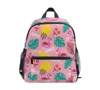 ALAZA Mochila preescolar para niños y niñas, mochila de guardería con libélula para niños, mini mochila pequeña con correa para el pecho y etiqueta para el nombre, Flamingo 244, S, Flamingo 244
