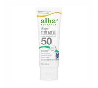 Alba Botanica Loción Solar Mineral Transparente SPF 50 Sin Fragancia, 3 Oz