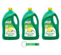 Alba Detergente Piatti Limon, detergente concentrado para lavavajillas con limón, elimina cualquier mal olor 4 L + llavero Beni Culinari gratuito